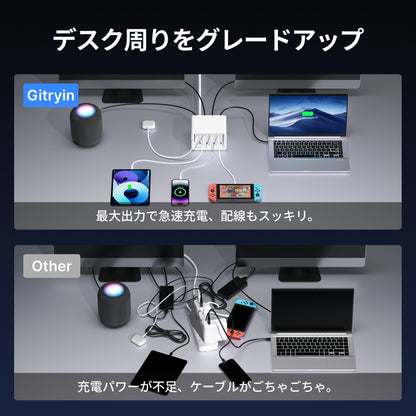 Gitryin デスクトップ充電ステーション 12-in-1 (65W単ポート)