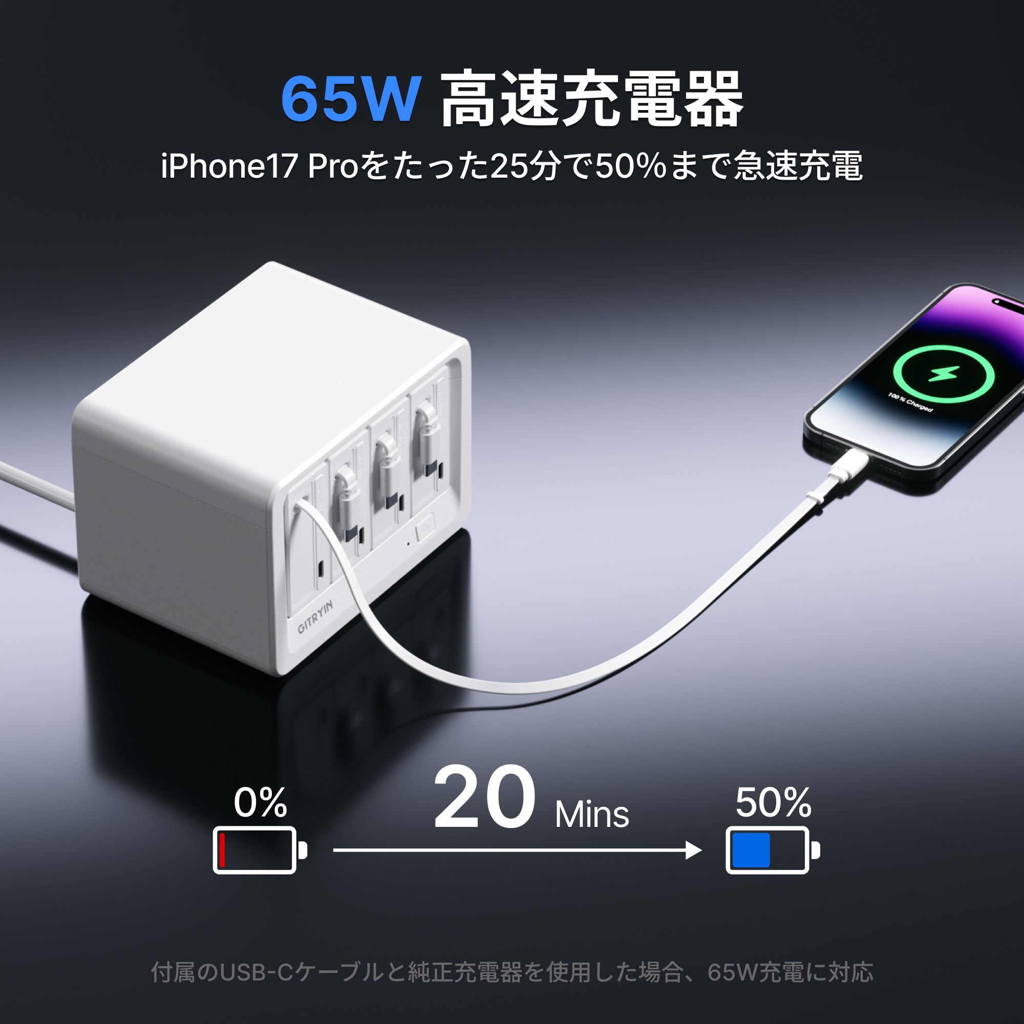 Gitryin デスクトップ充電ステーション 12-in-1 (65W単ポート