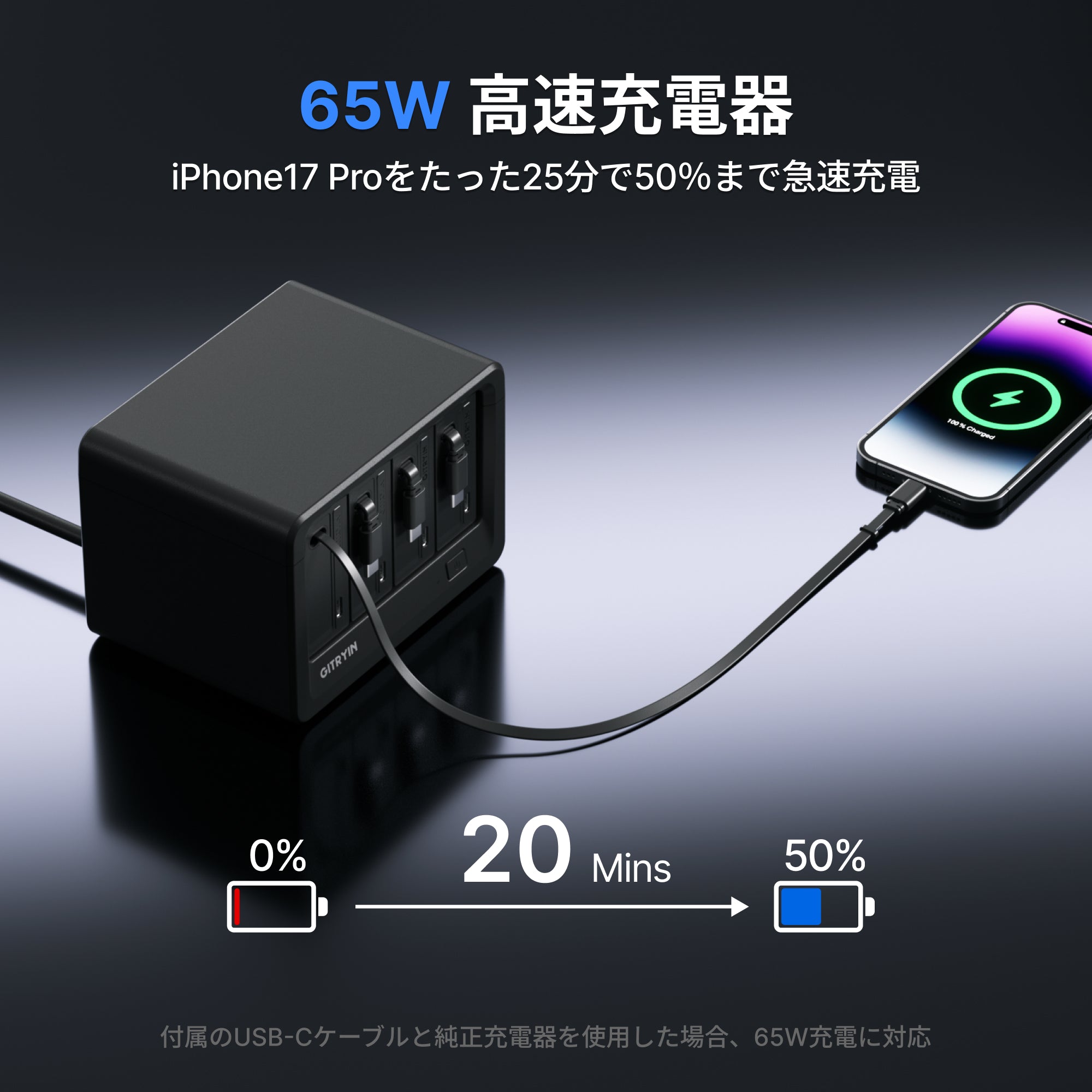 Gitryin デスクトップ充電ステーション 12-in-1 (65W単ポート