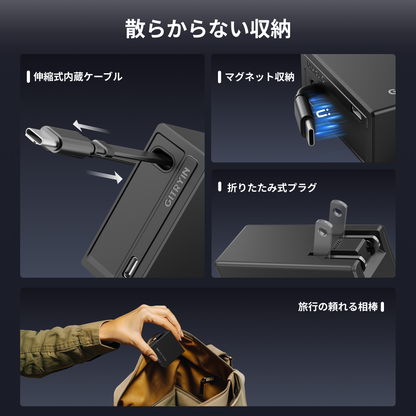 Gitryin 3C対応 65W 高速伸縮式充電器