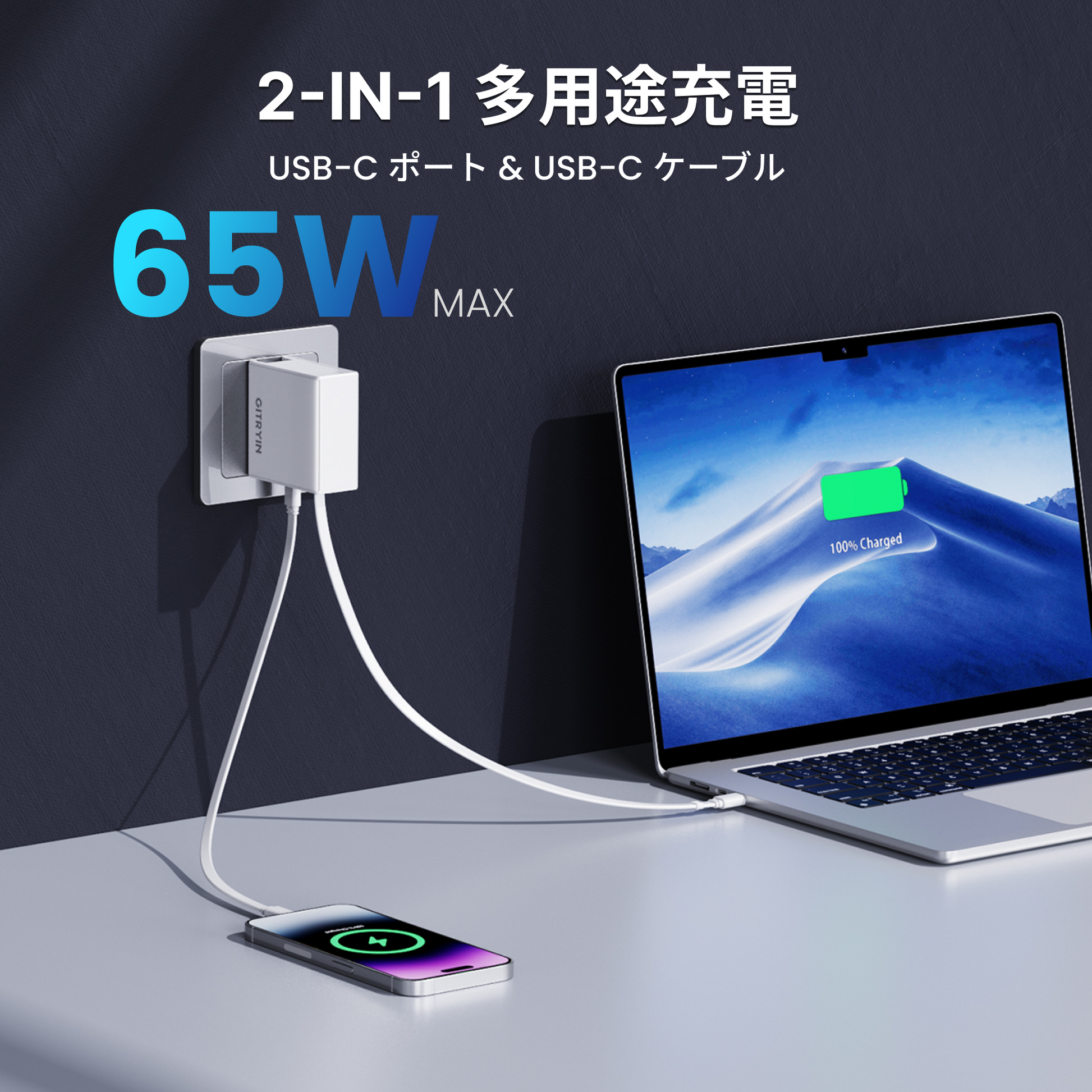 Gitryin 3C対応 65W 高速伸縮式充電器 | Giraffe Tools – Giraffetools JP
