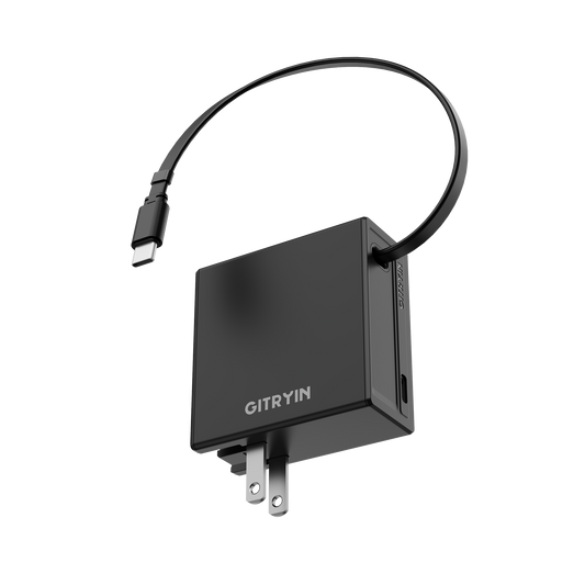 Gitryin 3C対応 65W 高速伸縮式充電器