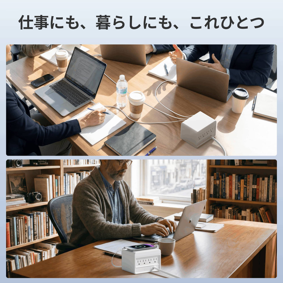Gitryin 12-in-1 デスクトップ充電ステーション（65Wコンボ）製品画像：会議や在宅ワークで複数の機器に給電するブラックモデル